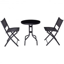 Load image into Gallery viewer, 3 pcs Outdoor Folding Bistro Table Chairs Set
