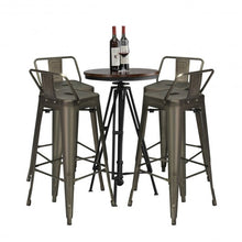 Load image into Gallery viewer, 30&quot; Set of 4 Metal Indoor Outdoor Counter Height Bar stools -Gun
