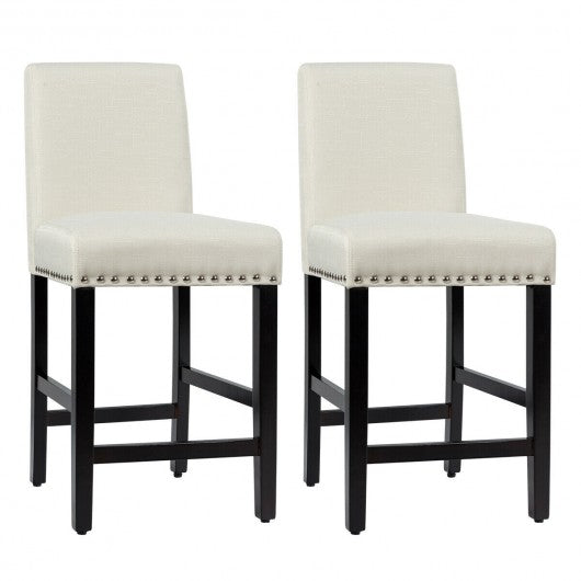 25'' Kitchen Chairs w/ Rubber Wood Legs-Beige