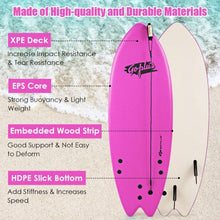 Load image into Gallery viewer, 5&#39;5&quot; Ocean Foamie SurfBoard  with Rope and 3 Fins-Pink
