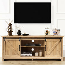 Load image into Gallery viewer, TV Stand with Cabinet Sliding Barn Door -Oak
