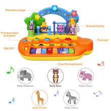 Load image into Gallery viewer, Kids 8 Keys Rainbow Piano Keyboard with Animal Playground LED Light
