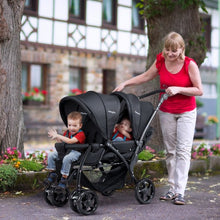 Load image into Gallery viewer, Foldable Lightweight Front Back Seats Double Baby Stroller-Black
