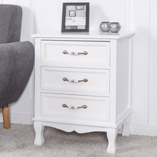 Load image into Gallery viewer, Storage Solid Wood End Nightstand w/ 3 Drawers -White
