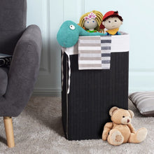 Load image into Gallery viewer, Corner Bamboo Hamper Laundry Basket-Black
