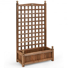 Load image into Gallery viewer, Solid Wood Planter Box with Trellis Weather-resistant Outdoor
