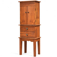 Load image into Gallery viewer, Vintage Jewelry Storage Standing with Top Flip Makeup Mirror

