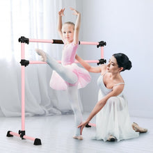 Load image into Gallery viewer, 4 ft Portable Ballet Freestanding Adjustable Double Dance Bar-Pink
