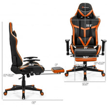 Load image into Gallery viewer, Reclining Racing Chair with Lumbar Support Footrest-Orange
