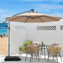 Load image into Gallery viewer, 10&#39; Patio Outdoor Sunshade Hanging Umbrella without Weight Base-Beige
