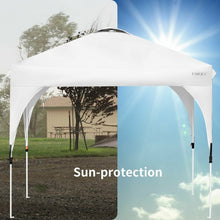 Load image into Gallery viewer, 8&#39; x 8&#39; Outdoor Pop Up Tent Canopy Camping Sun Shelter with Roller Bag-White
