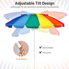 Load image into Gallery viewer, 8FT Portable Beach Umbrella with Sand Anchor and Tilt Mechanism for Garden and Patio-Multicolor
