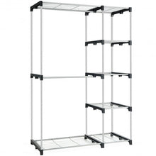 Load image into Gallery viewer, Freestanding Clothes Organizer Rack with Shelves and Hanging Rods
