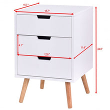 Load image into Gallery viewer, White Wood Side End Table Nightstand
