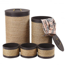 Load image into Gallery viewer, 5 pcs Round Storage Basket Seaweed Hamper Laundry Basket
