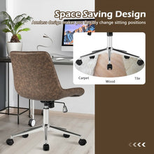 Load image into Gallery viewer, Leather Armless Adjustable Mid-Back Office Chair
