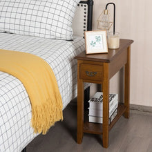 Load image into Gallery viewer, End Table Bedside Sofa End Table Narrow Nightstand with Wooden Legs
