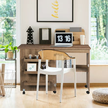 Load image into Gallery viewer, Folding Sewing Craft Table Shelf Storage Cabinet Home Furniture-Brown
