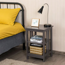 Load image into Gallery viewer, 3-Tier Nightstand Side Table with Baffles and Corners-Coffee
