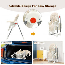 Load image into Gallery viewer, Folding Baby High Dining Chair with 6-Level Height Adjustment-Beige
