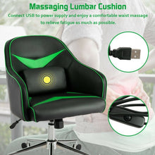 Load image into Gallery viewer, Office Chair Adjustable Height with Massage Lumbar Support-Green
