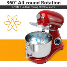 Load image into Gallery viewer, 7 Quart 800W 6-Speed Electric Tilt-Head Food Stand Mixer-Red
