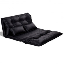 Load image into Gallery viewer, Foldable PU Leather Leisure Floor Sofa Bed w/ 2 Pillows
