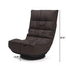 Load image into Gallery viewer, 4-Position Adjustable 360 Degree Swivel Folding Floor Sofa Chair for Home-Coffee
