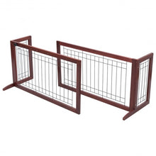 Load image into Gallery viewer, Solid Wood Adjustable Free Stand Dog Gate
