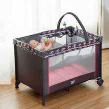 Load image into Gallery viewer, Folding Travel Baby Crib Playpen with Baby Toys
