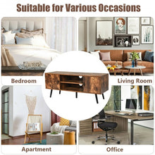 Load image into Gallery viewer, Industrial TV Stand with Storage Cabinets-Coffee
