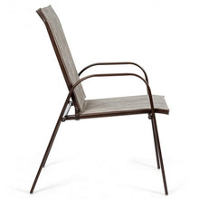 Load image into Gallery viewer, 2 PCS Patio Chairs Outdoor Dining Chair with Armrest-Gray
