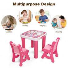 Load image into Gallery viewer, Adjustable Kids Activity Play Table and 2 Chairs Set withStorage Drawer-Pink
