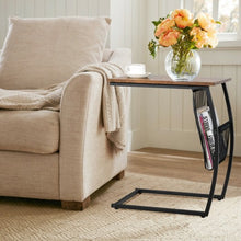 Load image into Gallery viewer, C-shaped End Side Sofa Table Vintage Accent Snack

