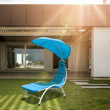 Load image into Gallery viewer, Patio Hanging Swing Hammock Chaise Lounger Chair with Canopy-Blue
