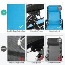 Load image into Gallery viewer, Oversize Lounge Chair Patio Heavy Duty Folding Recliner-Blue
