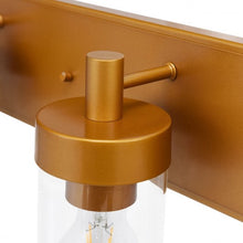 Load image into Gallery viewer, 3-Light Vanity Lamp w/ Gold Finish and Clear Glass Shade
