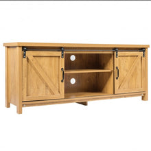 Load image into Gallery viewer, TV Stand with Cabinet Sliding Barn Door -Golden
