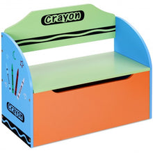 Load image into Gallery viewer, Crayon Wood Toy Storage Box and Bench for Toddler Children
