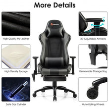 Load image into Gallery viewer, Ergonomic High Back PU Leather Massage Gaming Chair-Gray
