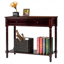 Load image into Gallery viewer, Console Accent Sofa Table with Drawers and Bottom Shelf-Brown
