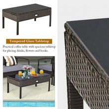 Load image into Gallery viewer, 4 PCS Patio Rattan Cushioned Furniture Set -Brown
