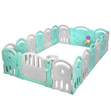 Load image into Gallery viewer, 18-Panel Baby Playpen with Music Box &amp; Basketball Hoop-Gray

