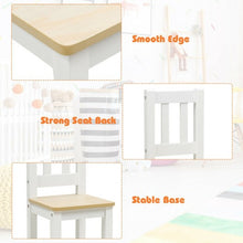 Load image into Gallery viewer, 4 PCS Kids Wood Table Chairs Set -Natural
