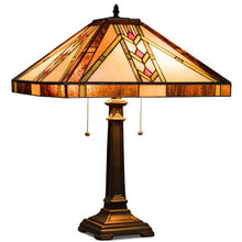 Load image into Gallery viewer, Tiffany-Style 2-Light Table Lamp w/ 16" Glass Lampshade
