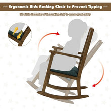 Load image into Gallery viewer, Children&#39;s Wooden Rocking Chair with Cushion-Walnut
