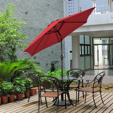 Load image into Gallery viewer, 9 ft Outdoor Market Patio Table Umbrella Push Button Tilt Crank Lift-Burgundy
