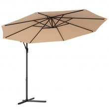Load image into Gallery viewer, 10&#39; Patio Outdoor Sunshade Hanging Umbrella without Weight Base-Beige
