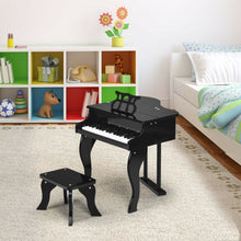 Load image into Gallery viewer, Classic 30 Key Baby Grand Wooden Piano with Bench-Black
