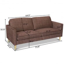 Load image into Gallery viewer, Upholstered Modern Fabric Love Seat Sofa-Coffee
